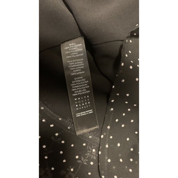 White House Black Market 8 Polka Dot A Line Floral Midi Skirt - Picture 8 of 8